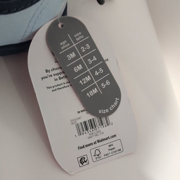 NWT Wonder Nation Toddler Blue Hook and Loop Tennis Shoes Sneakers Size 4 - Picture 2 of 5